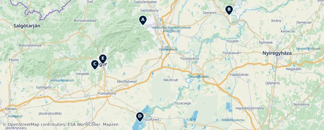Map of Arcidiocesi di Eger