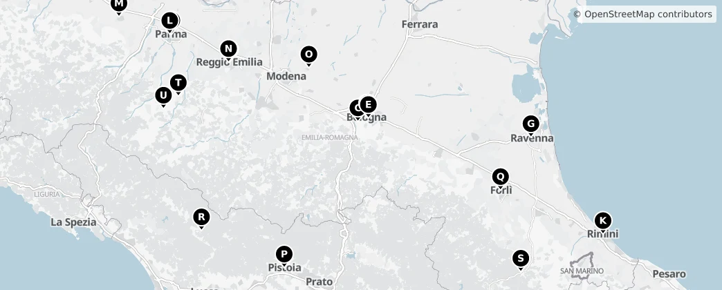 Map of Emilia-Romagna