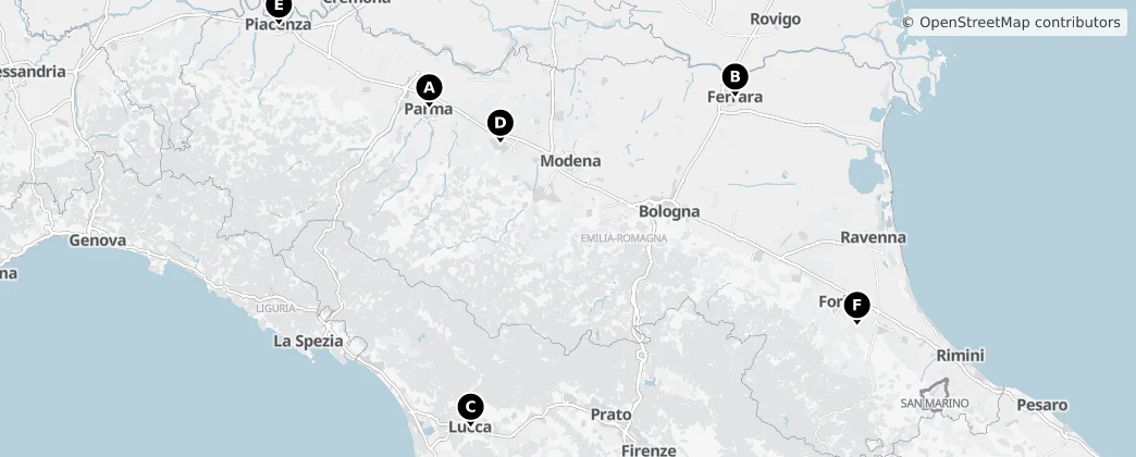 Map of Emilia-Romagna