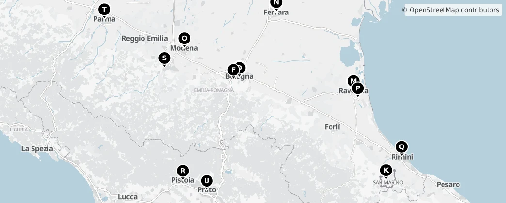 Map of Emilia-Romagna