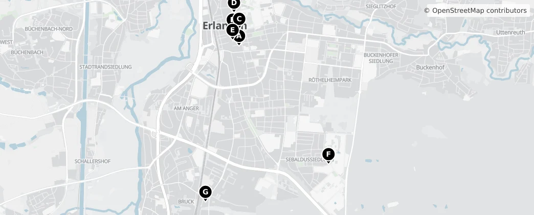 Map of Erlangen