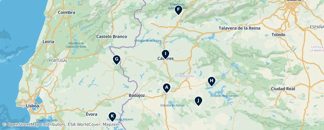 Map of Estremadura