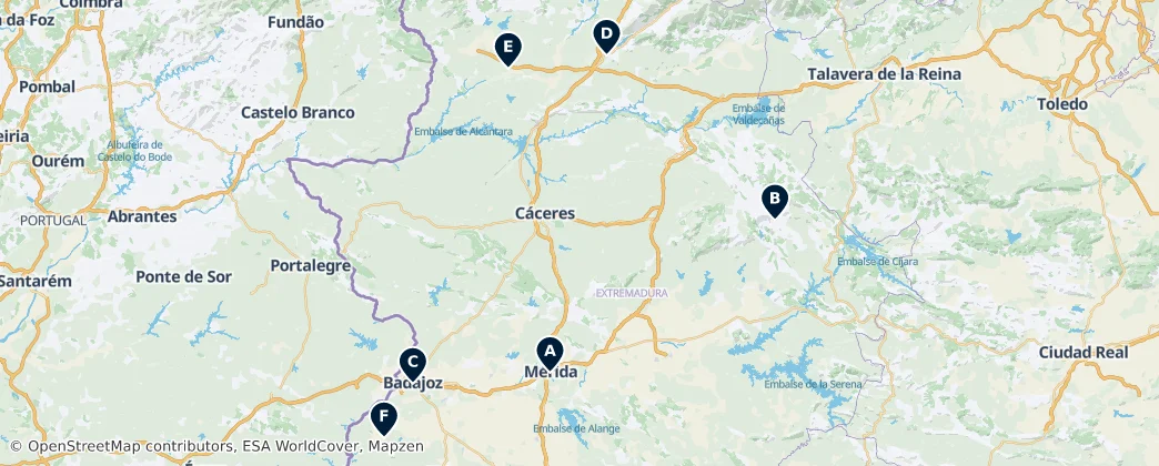Map of Estremadura