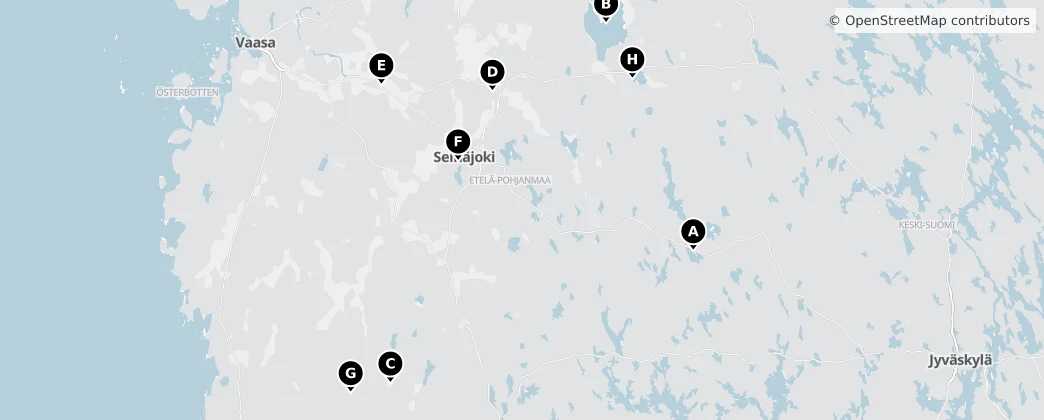 Map of South Ostrobothnia
