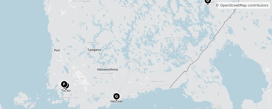 Map of Finlandia