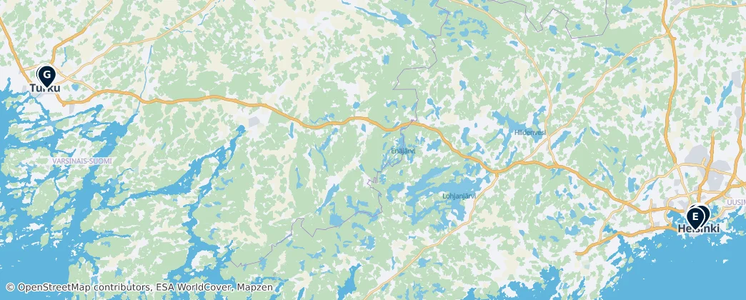 Map of Finlandia