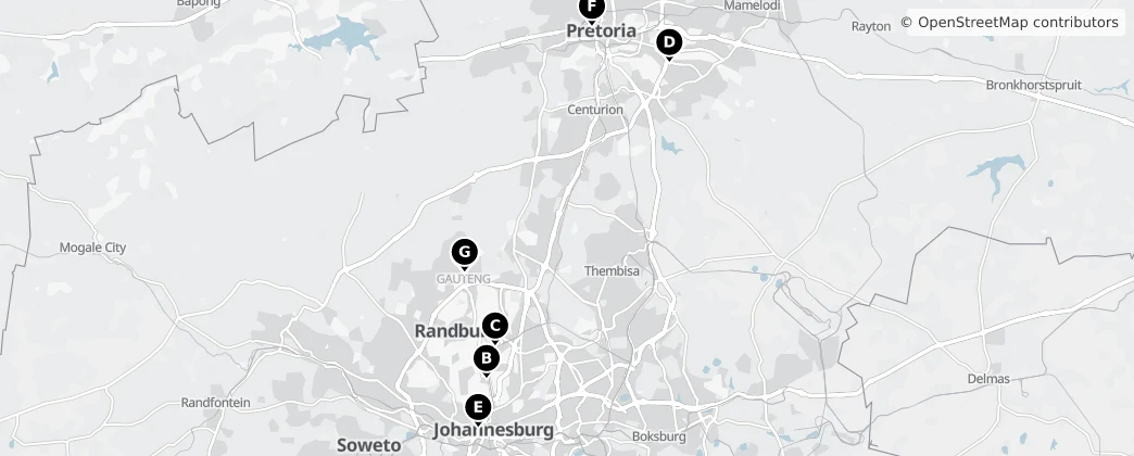Map of Gauteng
