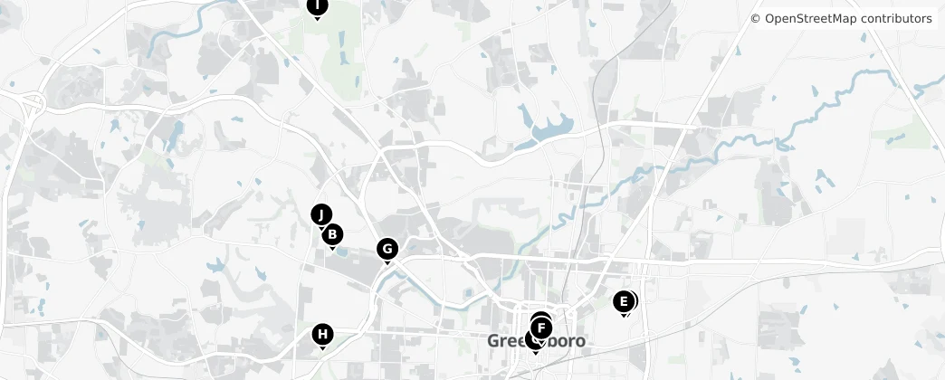 Map of Greensboro