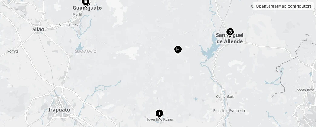 Map of Guanajuato
