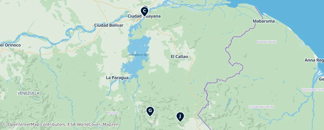 Map of Guayana venezuelana