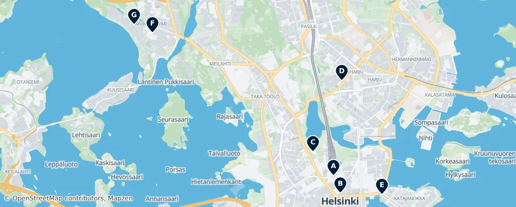 Map of Helsinki