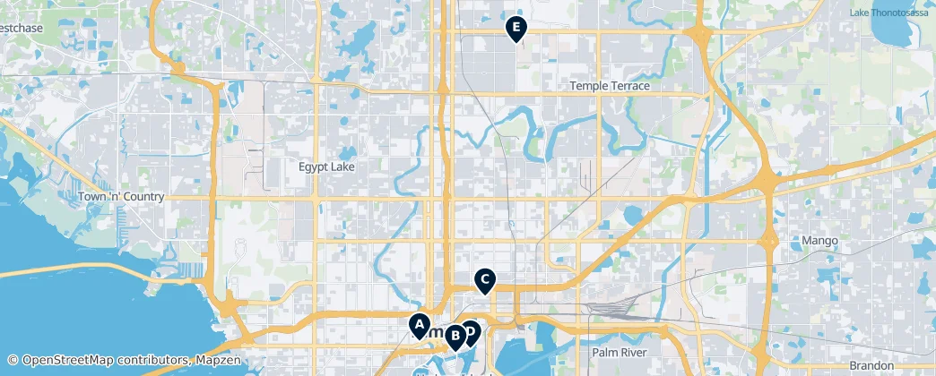 Map of Contea di Hillsborough