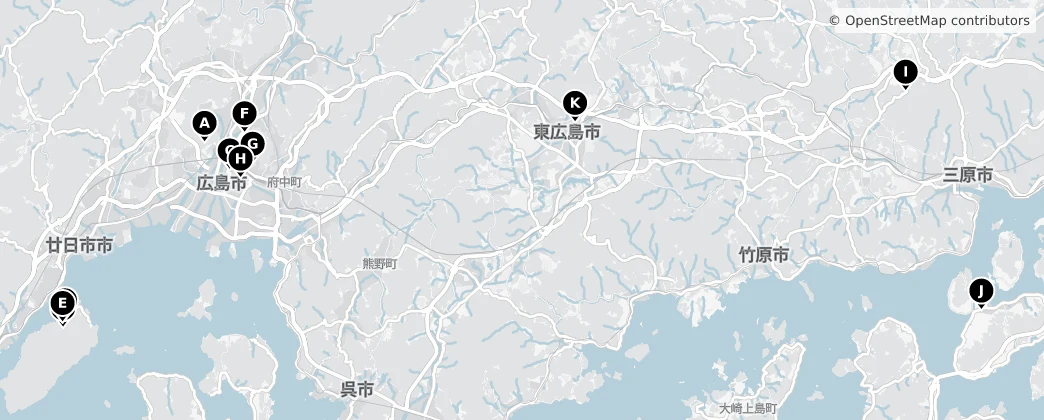 Map of Prefettura di Hiroshima