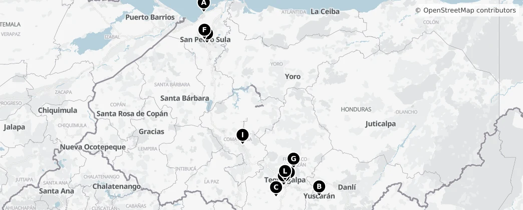Map of Honduras