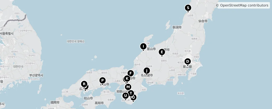 Map of Honshū
