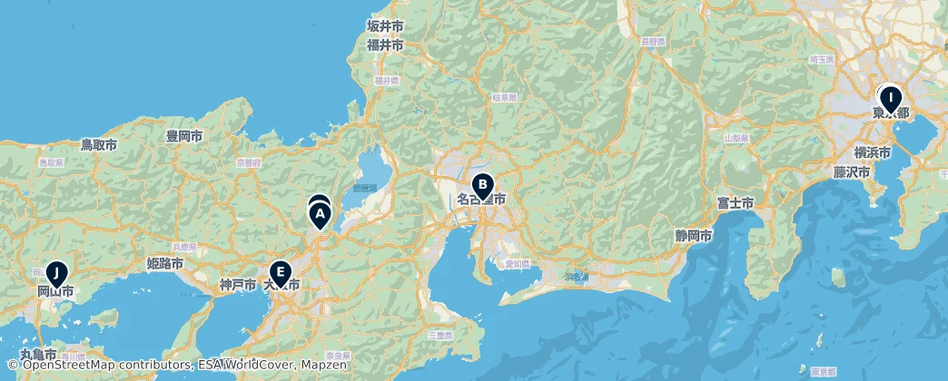 Map of Honshū