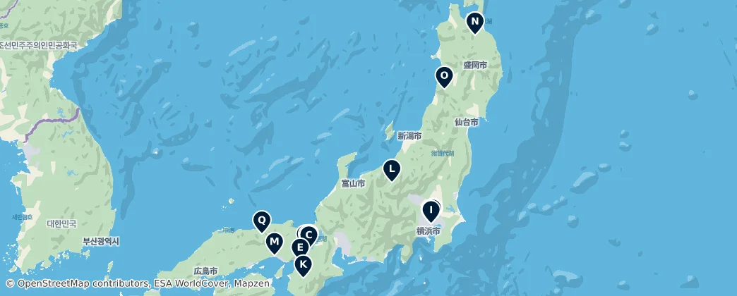 Map of Honshū