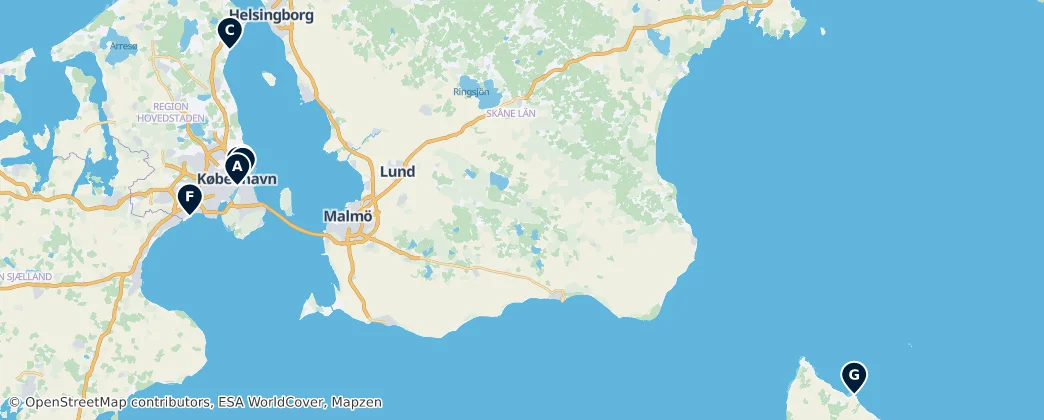 Map of Hovedstaden