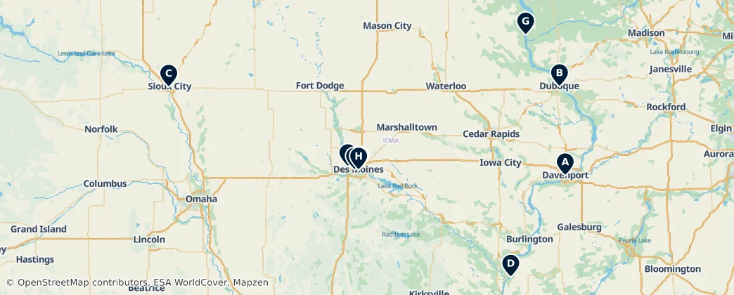 Map of Iowa