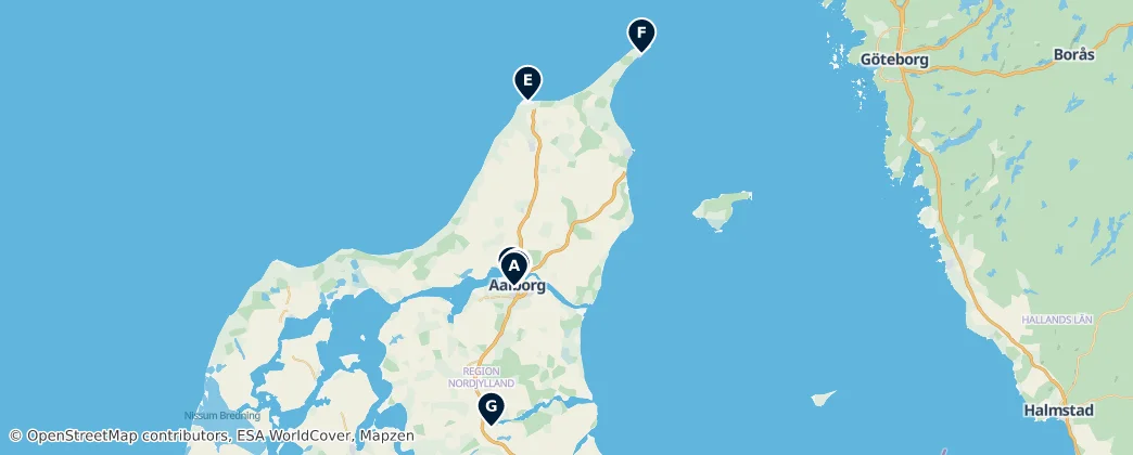 Map of Jutland Settentrionale