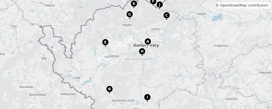 Map of Regione di Karlovy Vary