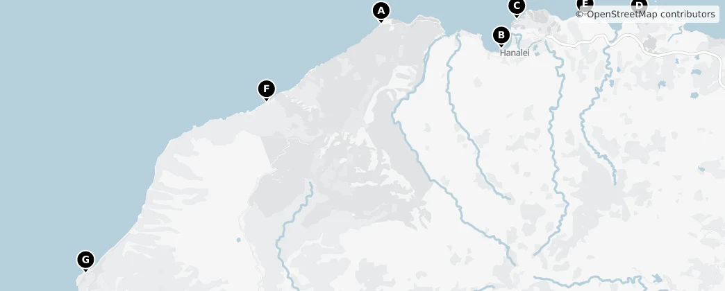 Map of Contea di Kauai