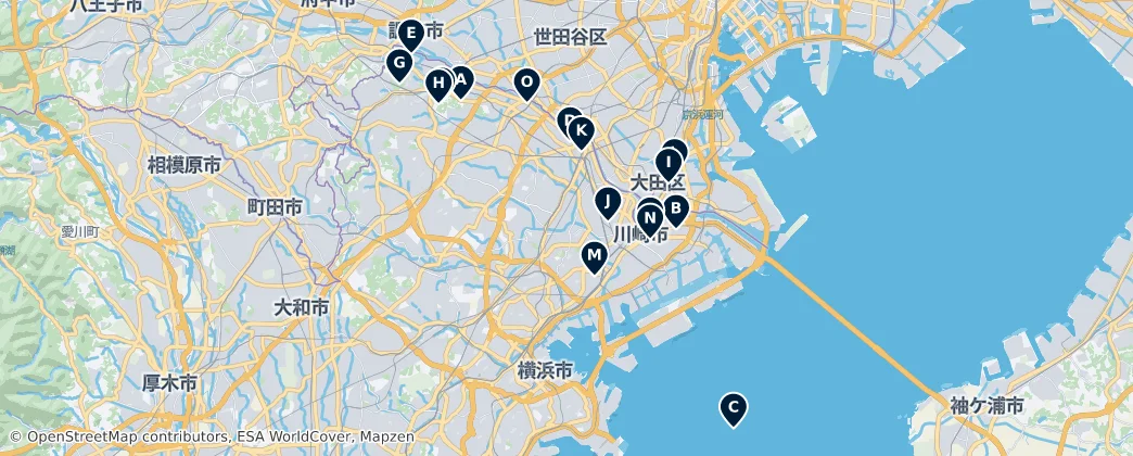 Map of Kawasaki