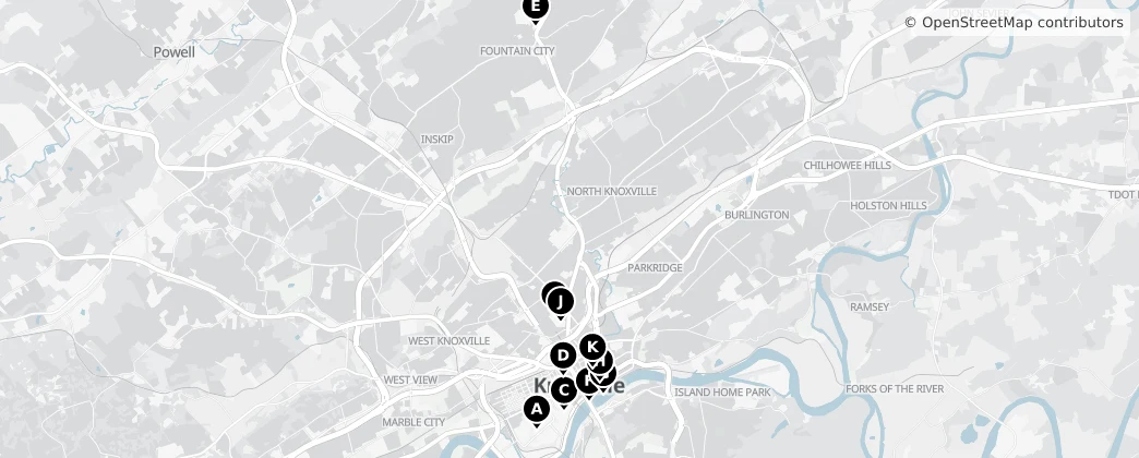 Map of Knoxville