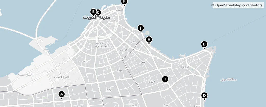 Map of Kuwait