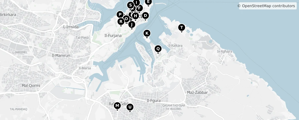 Map of La Valletta