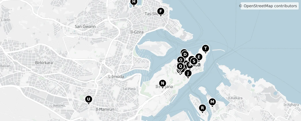 Map of La Valletta