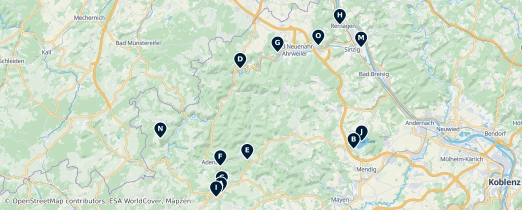 Map of Circondario di Ahrweiler