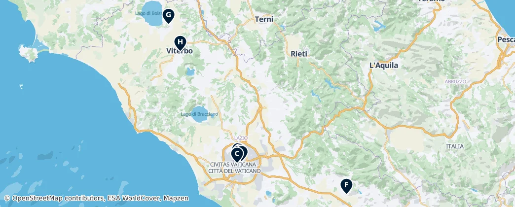 Map of Lazio