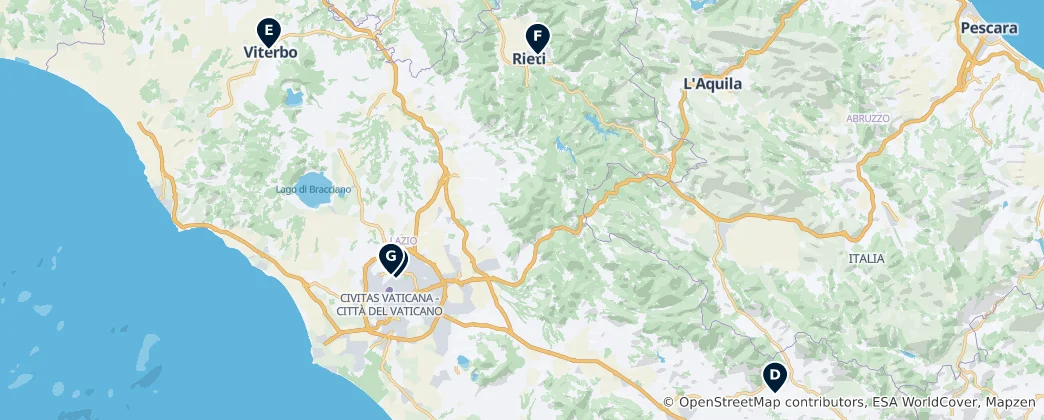 Map of Lazio