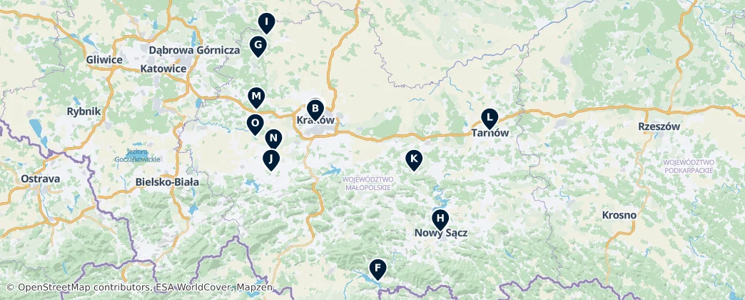 Map of Voivodato della Piccola Polonia