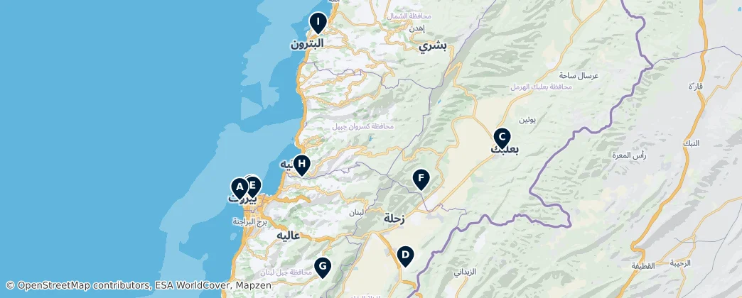 Map of Libano
