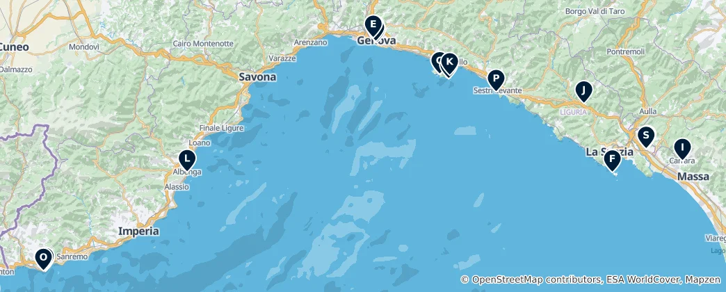 Map of Liguria