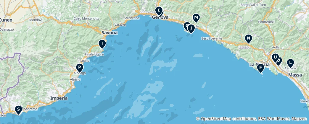 Map of Liguria