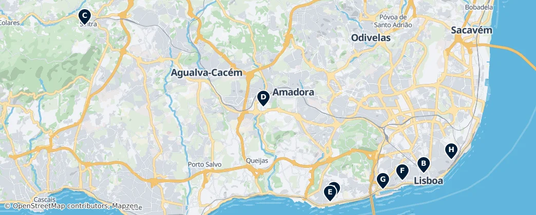 Map of Lisbona
