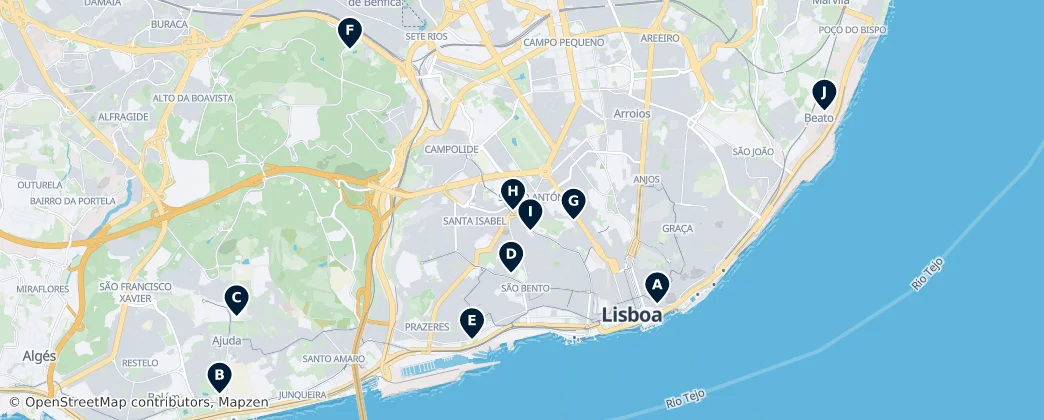 Map of Lisbona