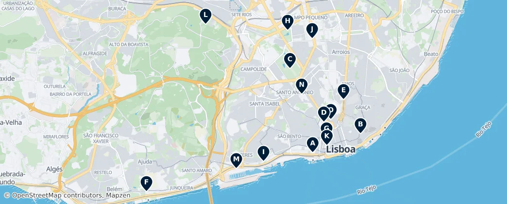 Map of Lisbona
