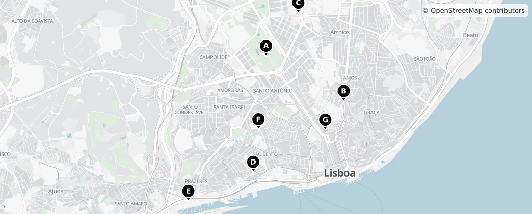 Map of Lisbona