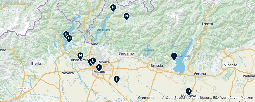Map of Lombardia