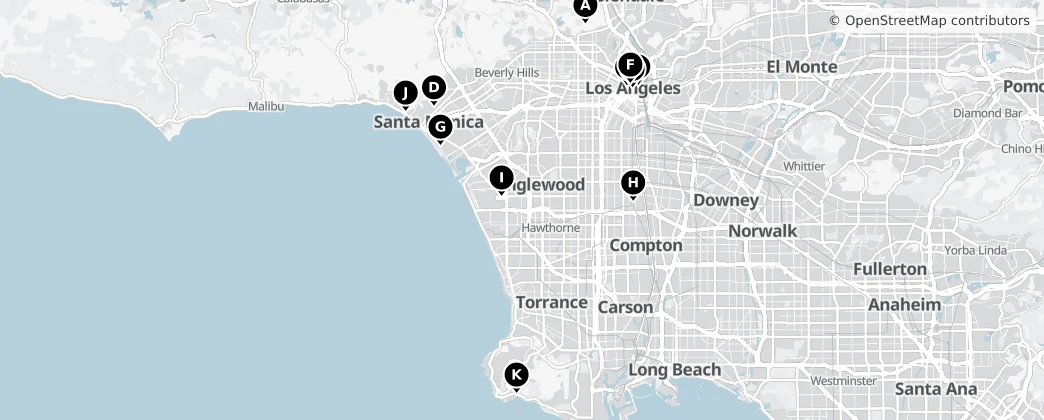 Map of Contea di Los Angeles