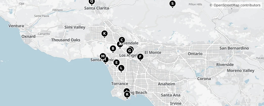 Map of Contea di Los Angeles