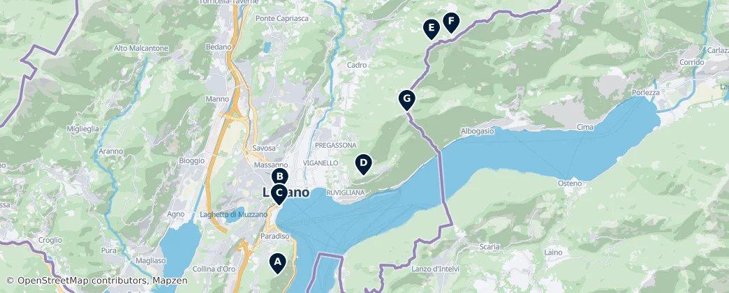 Map of Lugano