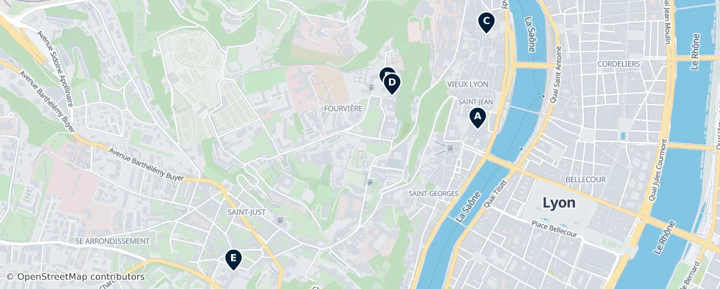 Map of 5th arrondissement of Lyon