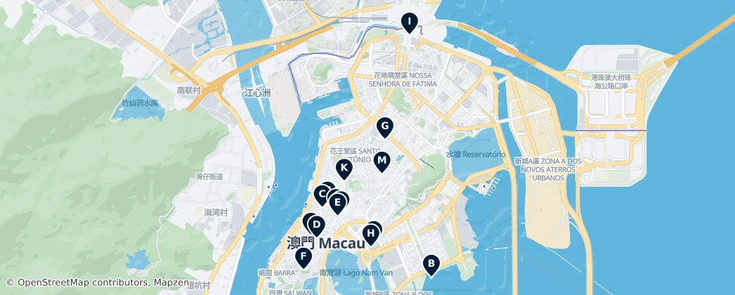Map of Macao Peninsula