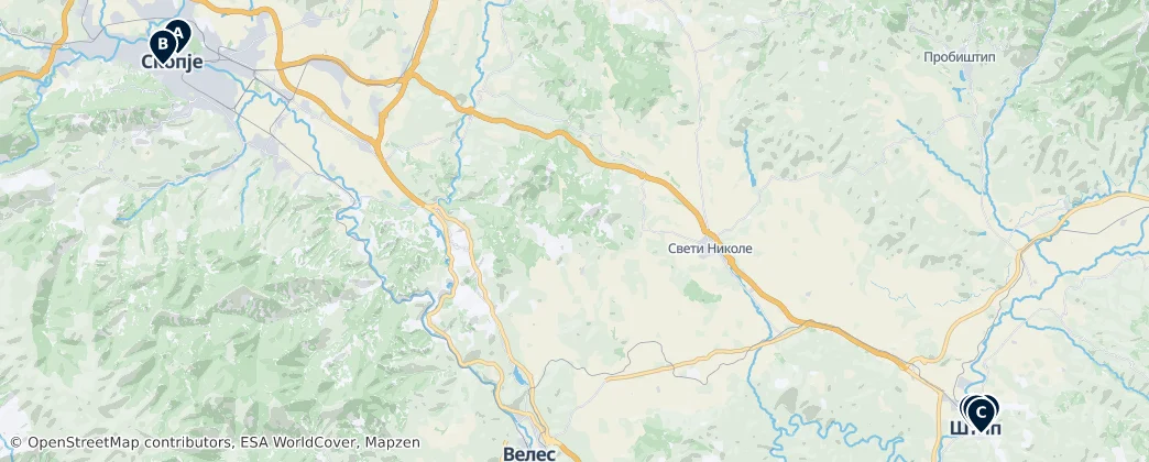 Map of Macedonia del Nord