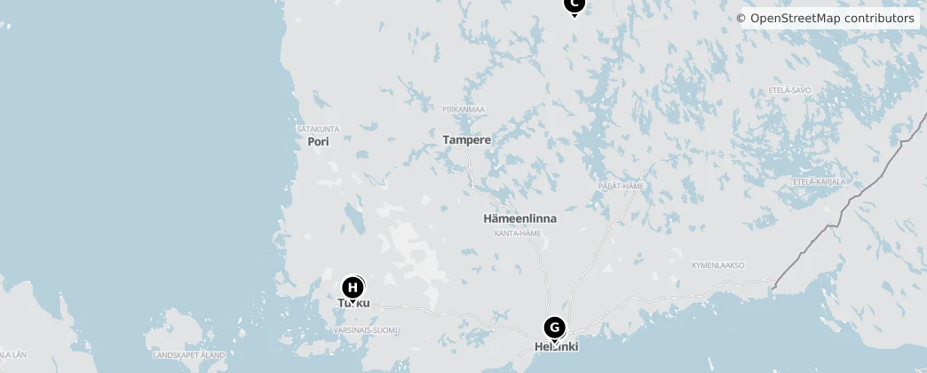Map of Mainland Finland